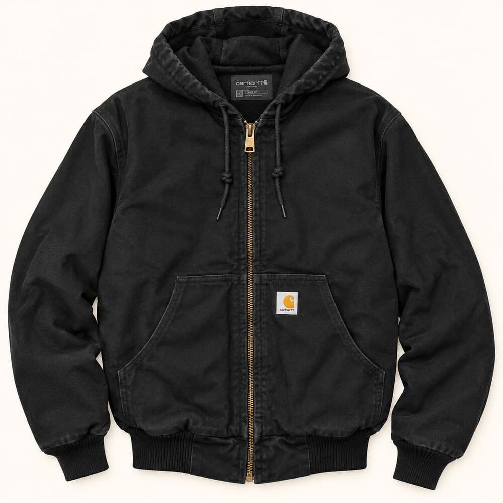 Carhartt 106673 Black Firm Duck Active Jacket Men’s S Loose Fit Workwear